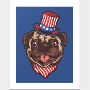 Patriotic Pug Posters and Art